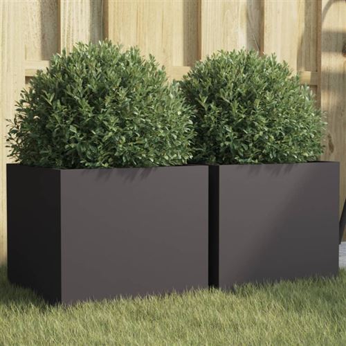 Vidaxl Noir Jardinières 2 Pcs - Image 3