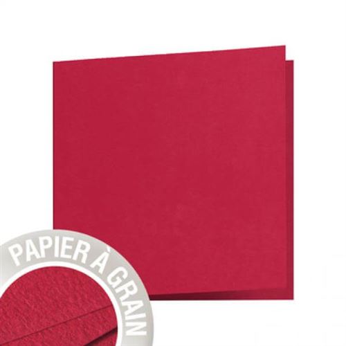 Carte double Pollen 135x135mm cerise