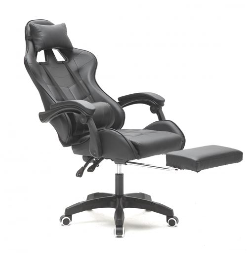 Chaise de jeu avec repose-pieds Cyclone pour adolescents - chaise de bureau - chaise de jeu de cours