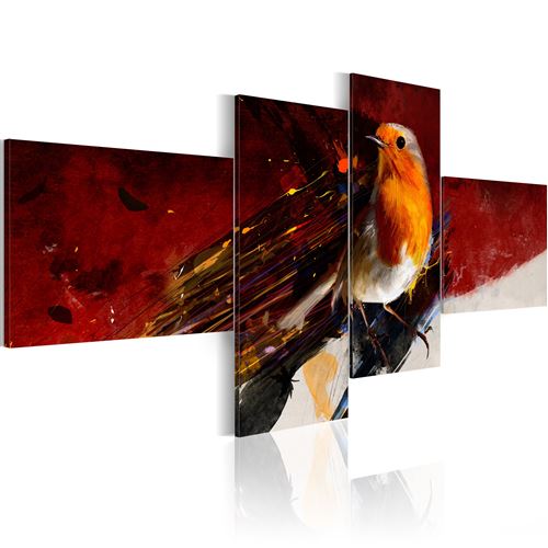 Tableau - Petit oiseau sur les quatre panneaux - 100x45 Artgeist (268)