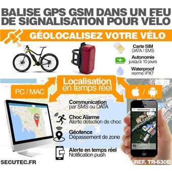 TiBike - Feu arrière de Vélo avec tracker GPS intégré