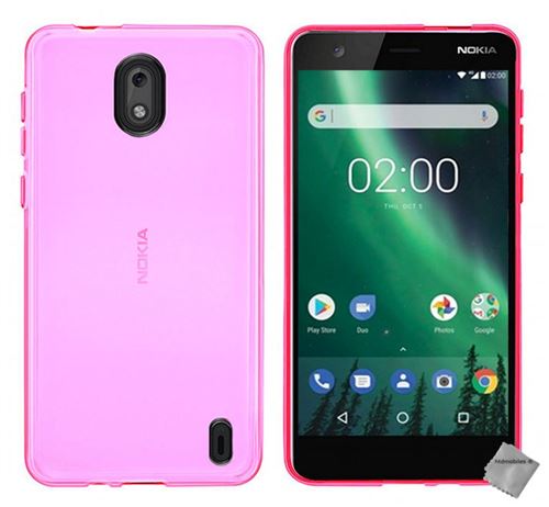 Housse etui coque pochette silicone gel fine pour Nokia 2 + film ecran - ROSE - htdmobiles