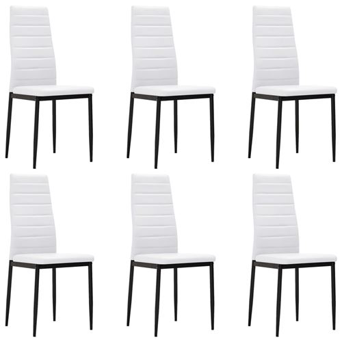 vidaXL Chaise de salle à manger 6 pcs avec design fin Blanc