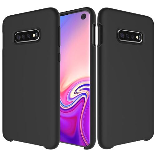 Coque en silicone liquide mou noir pour votre Samsung Galaxy S10e