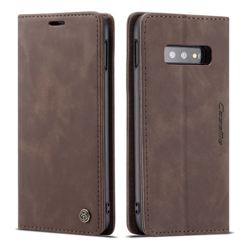 Etui en PU support auto-absorbé café pour votre Samsung Galaxy S10 Lite
