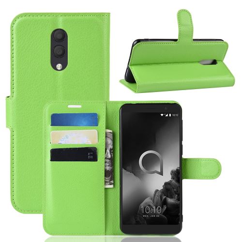 Etui en PU vert avec support pour votre Alcatel 1X (2019)