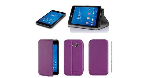 Sony Xperia E4g violet avec stand