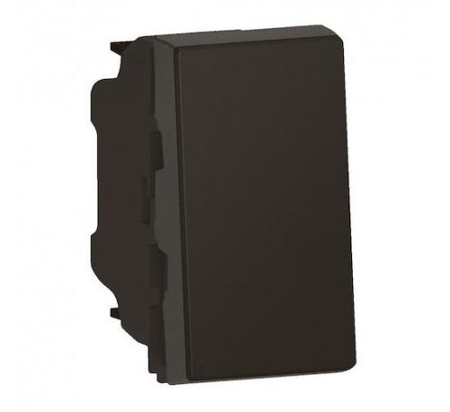 LEGRAND Poussoir ou poussoir inverseur Mosaic Easy Led - 1 module - 6A - Noir mat