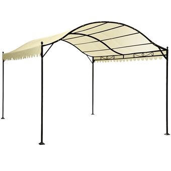 Abri Voiture Tente Tonnelle Barnum Pavillon De Jardin Metal Beige