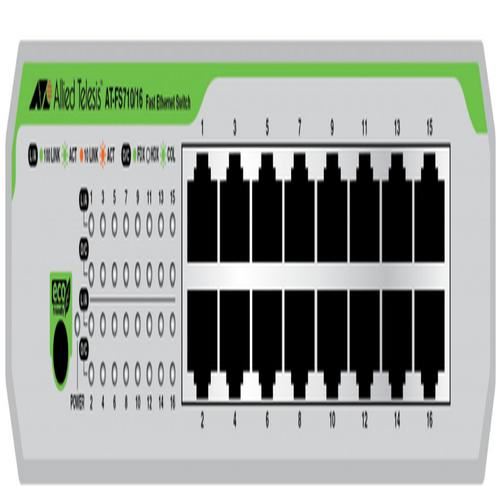 Allied Telesis AT-FS710/16-50 Non-géré Fast Ethernet (10/100) Vert, Gris 1U - Commutateurs réseaux (Non-géré, Fast Ethernet (10/100), Grille de Montage, 1U)