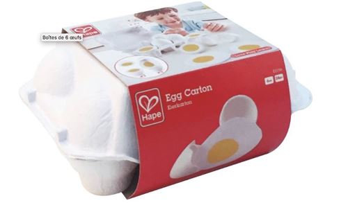 HAPE - Jeu d'imitation en bois gamme cuisine - E3156 - Boite d'&oelig;ufs