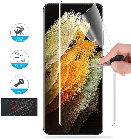 Shot - Pack de 3 Films Hydrogel pour SAMSUNG Galaxy S21 Ultra Incurve Ecran  Protection Transparent - Protection écran tablette - Rue du Commerce