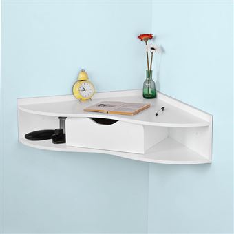 SoBuy FWT26-W Bureau dangle Table Murale avec 1 Tiroir Blanc