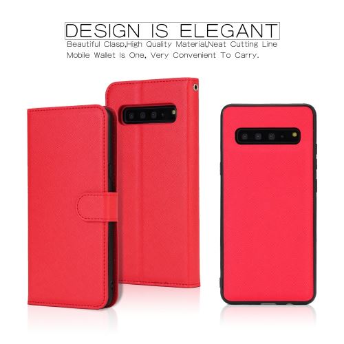 Etui en PU + TPU détachable rouge pour votre Samsung Galaxy S10 5G