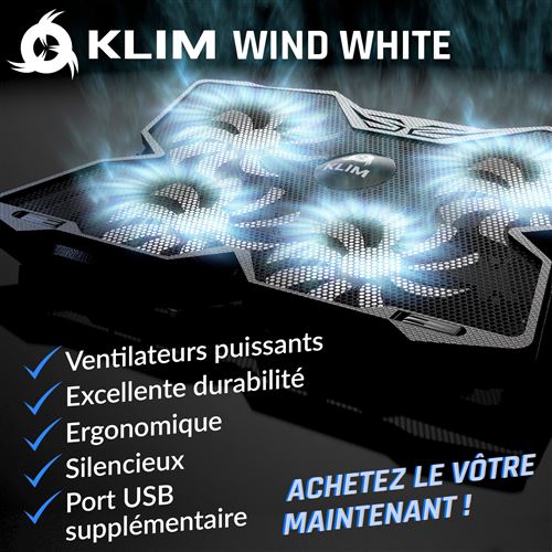 Support pour ordinateur Klim Techs KLIM Tornado Refroidisseur PC Portable -  NOUVEAU + INNOVANT - Refroidissement Rapide - Extracteur d'air USB pour  Ordinateurs Portables - Compact +