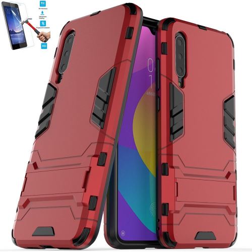 Coque Xiaomi Mi 9 Lite Anti Choc Rouge Avec Film Verre Trempé Housse Etui Antichoc hfs-house®