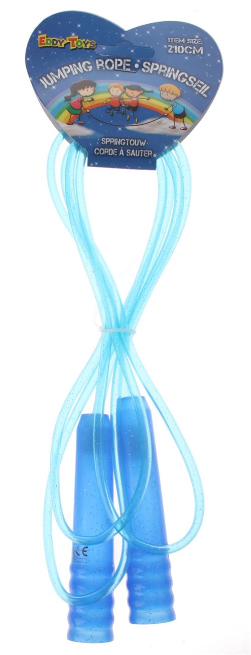 Eddy Toys Plastic corde à sauter 210 cm bleu / jaune