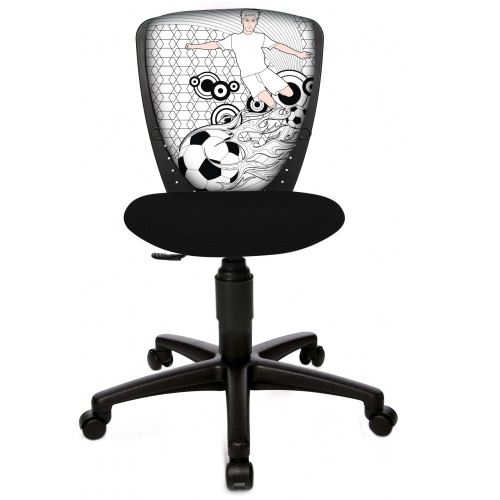 Topstar Chaise de bureau enfant / Siège de bureau enfant SWAP SCOOL motif football noir