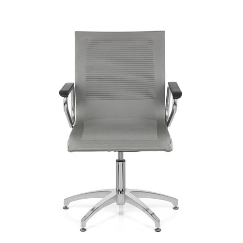 Chaise de conférence / Chaise visiteur / Chaise ASTONA V tissu gris hjh OFFICE