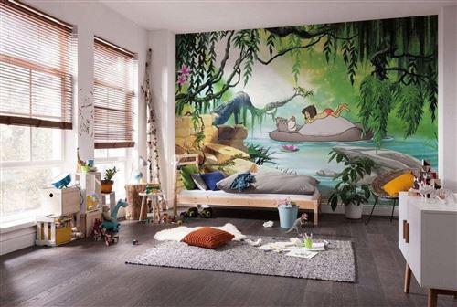 Komar Fototapete "Jungle Book Swimming with Baloo - Größe 368 x 254 cm" bedruckt glatt Kinderzimmer