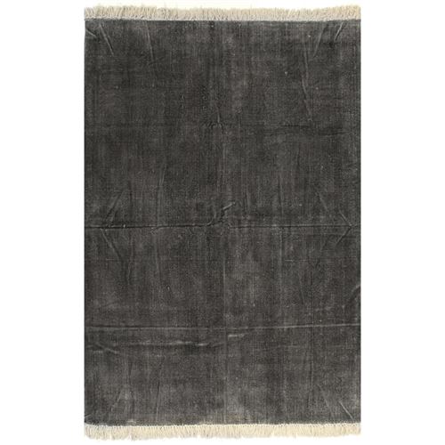 vidaXL Kelim vloerkleed 120x180 cm katoen antraciet