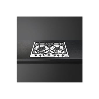 Smeg Classica PGF64-4 - Table de cuisson au gaz - 4 plaques de cuisson - Niche - largeur : 59.2 cm - profondeur : 48.8 cm - acier inoxydable - 1