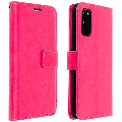 Etui pour Samsung Galaxy S20 Porte-carte Fonction Support Vidéo Vintage rose