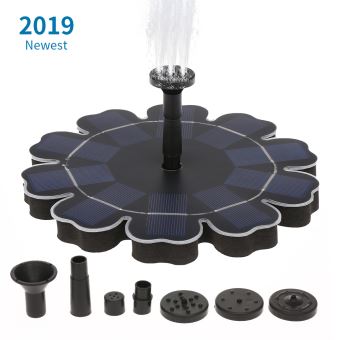 Pompe De Fontaine Solaire Avec Batterie De Secours 2 5w Pompe A Eau Sans Balai Flottante Autonome En Forme De Fleur Pour Piscine Exterieure En Forme De Bassin Panneau Solaire Polycristallin Decoration