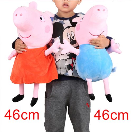 Peluche Cochon Peppa pig george avec animal de compagnie 46 cm