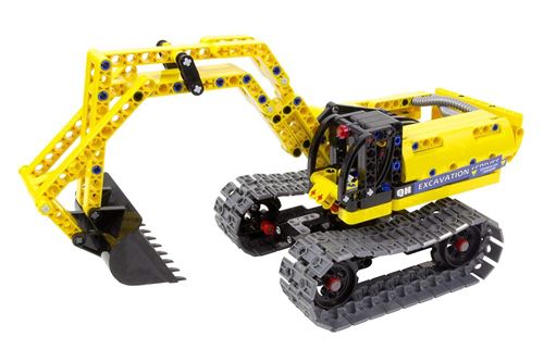 Teknotoys - 85000050 - Jeux de Construction Active Bricks 2 en 1 - Pelleteuse & Robot