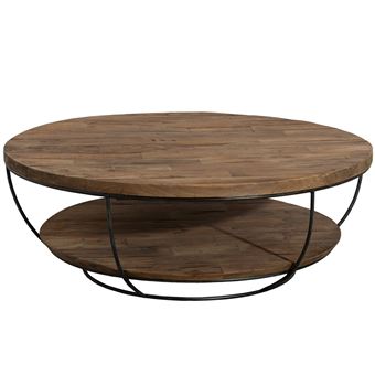 428 50 Sur Table Basse Bois Coque Noire Double Plateau 100 X 100