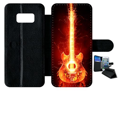Etui à rabat samsung galaxy s8 blazing guitare