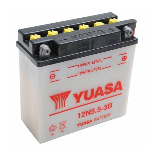Batterie 12v 5,5 ah 12n5.5-3b yuasa conventionnelle avec entretien (lg135xl60xh130)