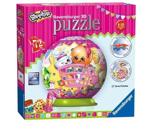 Ravensburger Puzzle 3D Shopkins 72 Pièces Diamètre 13 cm 6-10 ans, jouet, jeux de société
