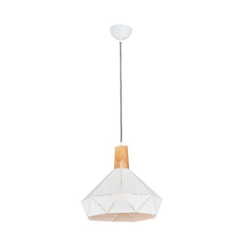 HOMEMANIA Lampe à Suspension Champa Chandelier - de Plafond - Blanc en Métal, 30 x 30 x 120 cm, 1 x E27, 40W