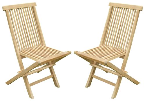 Lot de 2 chaises pliantes JENAE Teck Premium