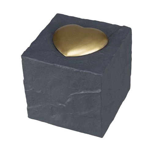 Pierre commémorative cube avec cœur. cube 11 x 11 x 11 cm. - Trixie - TR-38415