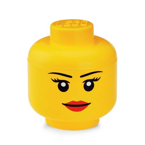 Lego 40321725 Tête de Rangement Fille, Plastique, Jaune, 24 x 24 x 27 cm