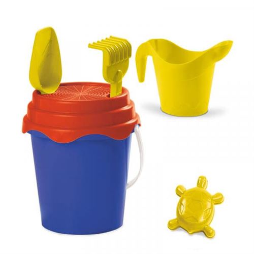 MONDO - Seau Garni Unicolore ø 17 + Arrosoir -Générique - Jeu de Plage - Enfant