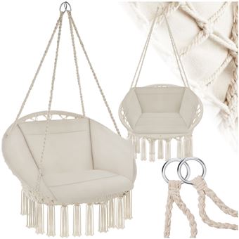 -64€ sur TECTAKE Fauteuil Hamac suspendu design 1 Place ...