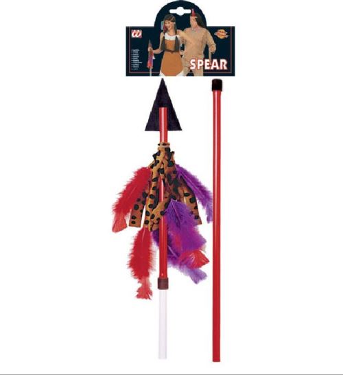 Lance d'indien pliable avec plumes 125 cm