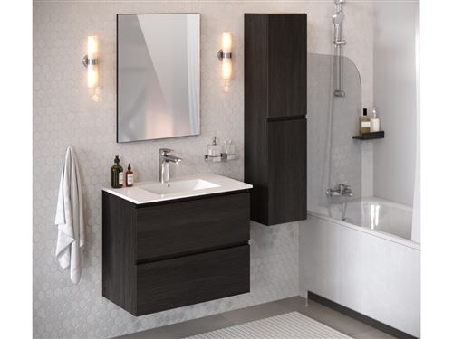 BOBOCHIC Meuble de salle de bain 80 cm LUANA Anthracite