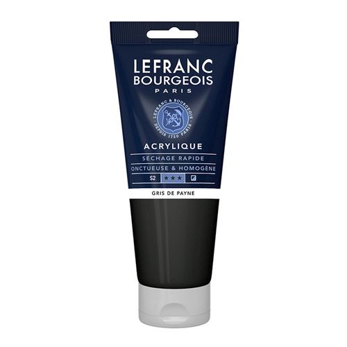 Lefranc Bourgeois - Peinture - peinture acrylique - gris de Payne - semi-opaque - satin - fine - 200 ml