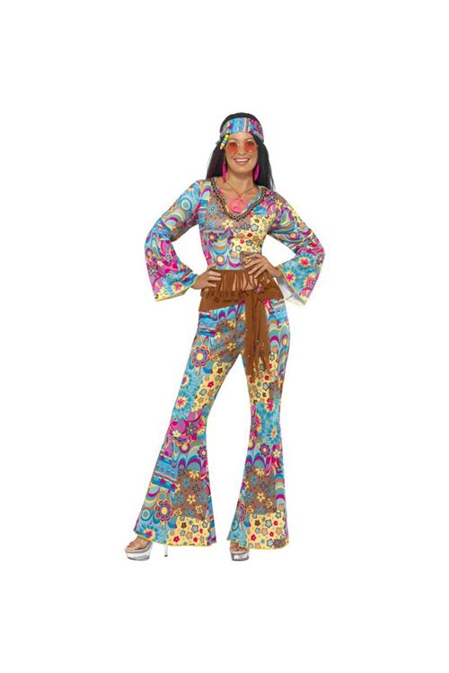 Costume flower power hippie femme m