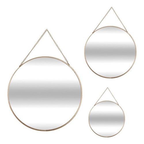 Atmosphera Créateur d'intérieur - Lot de 3 Miroirs Métal Ronds