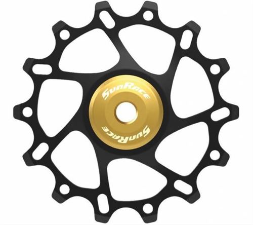 SunRace roue de dérailleur 14 dents noir/jaune