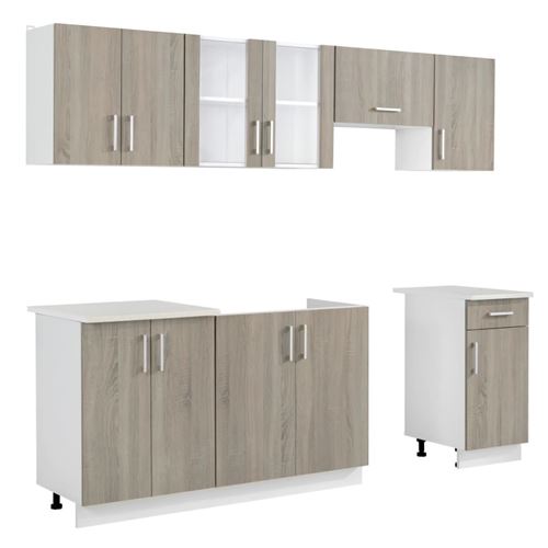 vidaXL Cuisine complète 7 pièces Aspect chêne