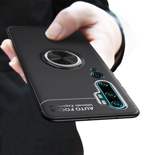 Coque Xiaomi Mi Note 10 / Mi CC9 Pro Finger Noir - Magnétique Rotatif En Silicone Gel Tpu