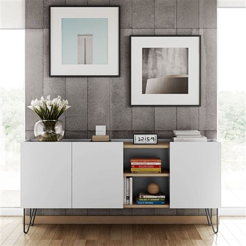 Buffet NINA : Temahome Chêne clair et blanc