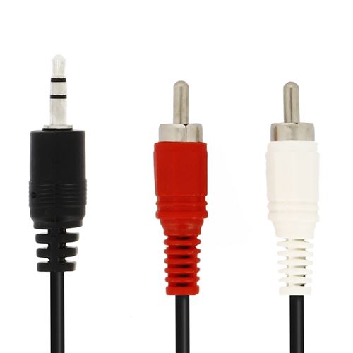Avizar Câble Jack 3.5mm vers RCA Stéréo Adaptateur audio Amplification Smartphone Noir